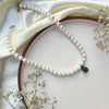 Emerald Drop Pearl Necklace